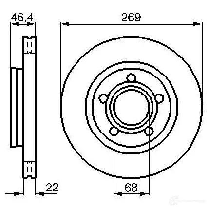 Тормозной диск BOSCH BD 495 339028 ZU69R 0986478574