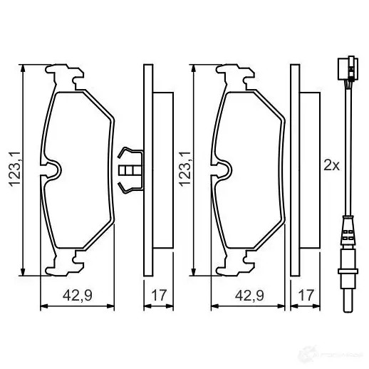 Тормозные колодки, комплект BOSCH 0986424027 21275 336045 21 275