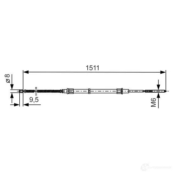 Трос ручника, стояночного тормоза BOSCH 1987477284 BC20 0 QCXHK 353500