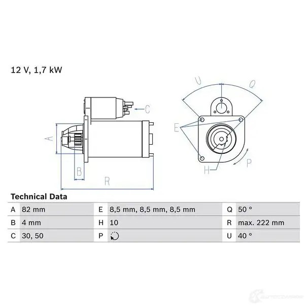 Стартер BOSCH 331647 0986022061 GM13MM 220 6