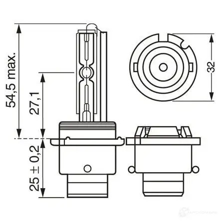 Лампа ксеноновая D2S P32D-2 35 Вт 12 В BOSCH 2R CZ1 1987302914 1437241333