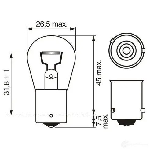 Лампа PY21W BAU15S 21 Вт 24 В BOSCH 1987302866 350538 Z 04R40B