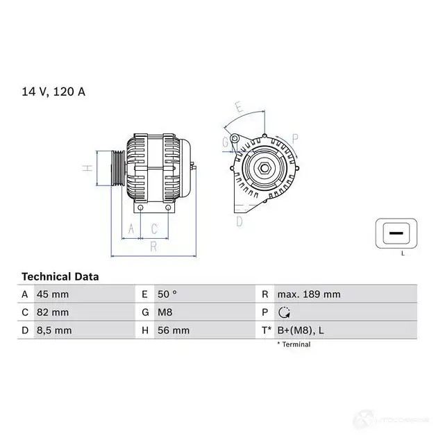 Генератор BOSCH 0986041730 VG8Q2 41 73 332657