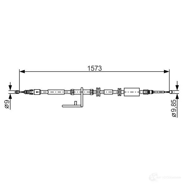 Трос ручника, стояночного тормоза BOSCH 355371 1987482313 CY0XS2 BC 1197