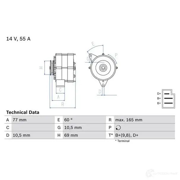Генератор BOSCH K6FCY 3 140 332009 0986031400