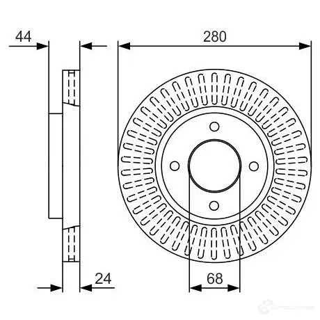 Тормозной диск BOSCH 0986479u62 E1 90 R - 02C0074/0457 BD2313 340616