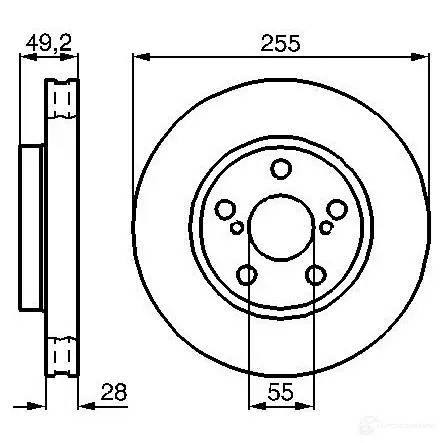 Тормозной диск BOSCH 7Z7GIYQ BD75 8 0986478858 339223