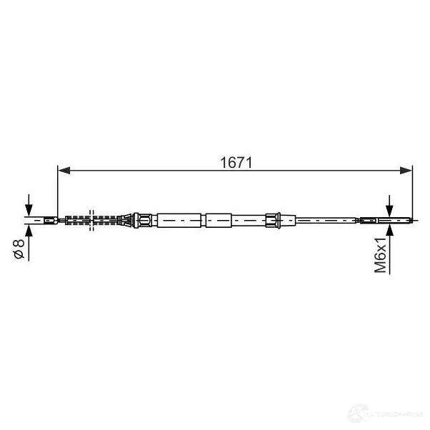 Трос ручника, стояночного тормоза BOSCH 1987477626 9QN01V BC48 8 353743
