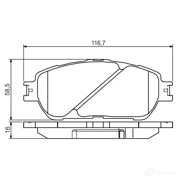 Тормозные колодки, комплект BOSCH BP1521 23855 0986495160 342716