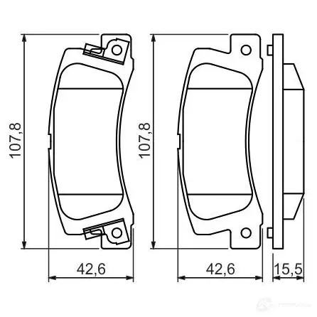 Тормозные колодки, комплект BOSCH 337788 7223D325; 7562D685 21833 0986461136