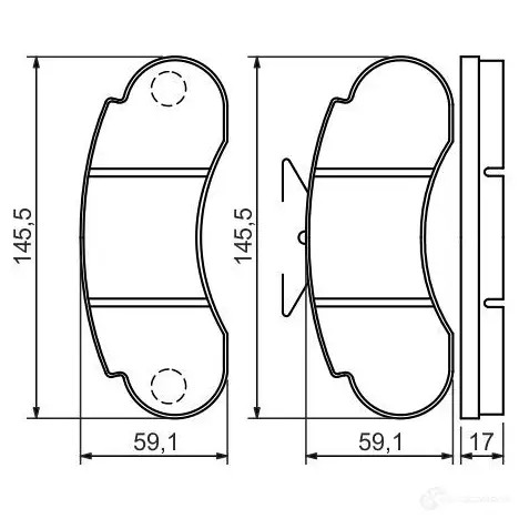 Тормозные колодки, комплект BOSCH 337717 20934 0986460947 8369-D1251