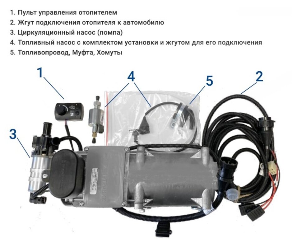 Подогреватель предпусковой КАМАЗ, МАЗ, ЗИЛ, КРАЗ, УРАЛ 24В 16кВт STREAM 160 комплект ПРАМОТРОНИК