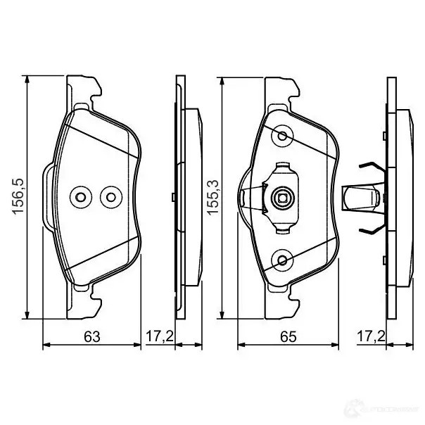 Тормозные колодки, комплект BOSCH 0986495118 BP1508 342684 23159