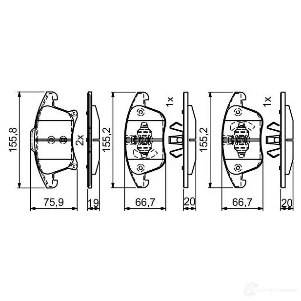 Тормозные колодки, комплект BOSCH 0986495407 1437243453 PXID1 R