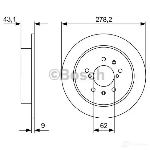 Тормозной диск BOSCH E1 90 R - 02C0355/0248 BD2455 340309 0986479d34