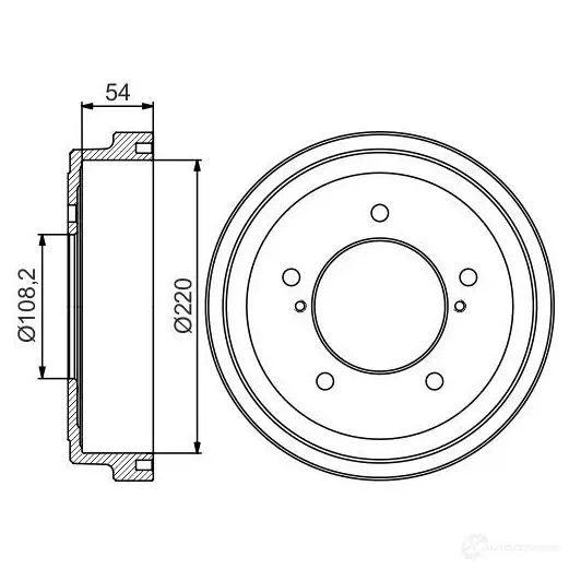 Тормозной барабан BOSCH USA0C 0986477213 DB 284 338609