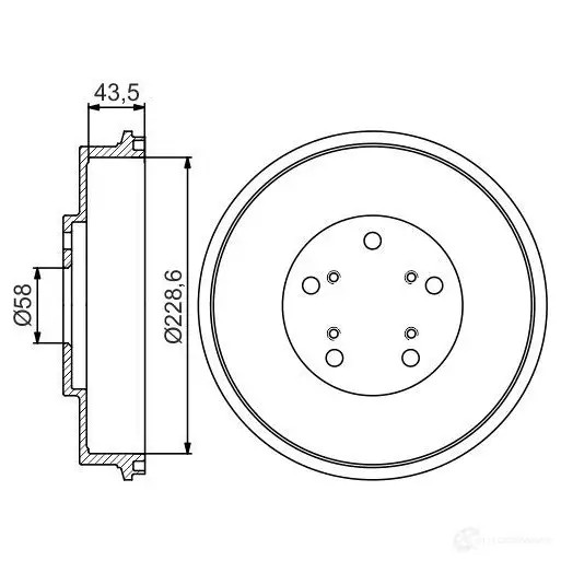 Тормозной барабан BOSCH ZRSNJU DB 302 0986477231 338627