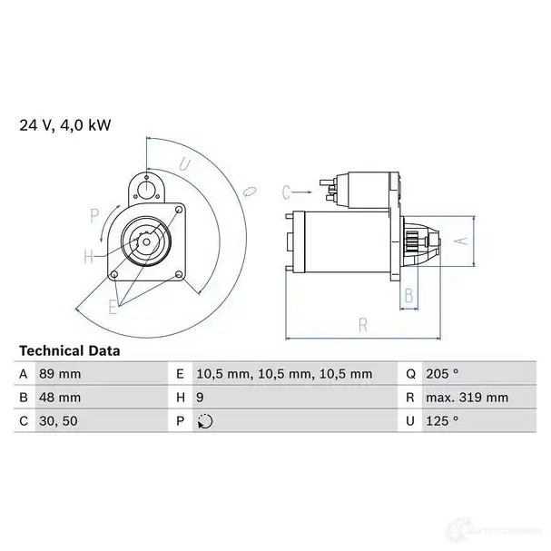Стартер BOSCH 331308 1 724 27W6L31 0986017240