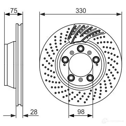 Тормозной диск BOSCH 339802 BD1 424 HHSHNW1 0986479581