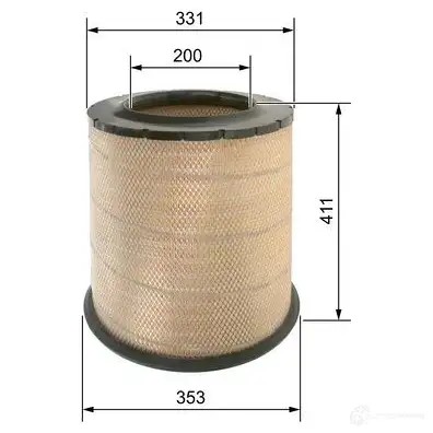 Воздушный фильтр BOSCH JL0HC f026400034 369896 S 0034