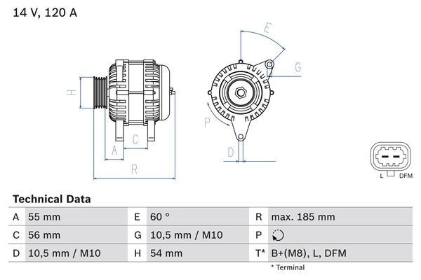 Генератор Bosch 333428 UI9GA8W 0 986 082 380 8 238