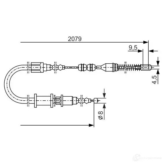 Трос ручника, стояночного тормоза BOSCH 353396 BC1 21 GC7B6U8 1987477141