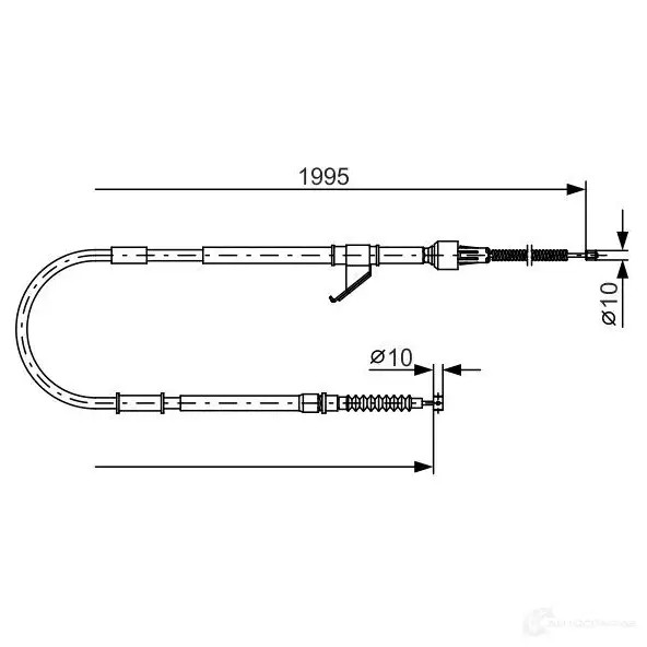 Трос ручника, стояночного тормоза BOSCH NUDI9B B C963 1987482069 355139