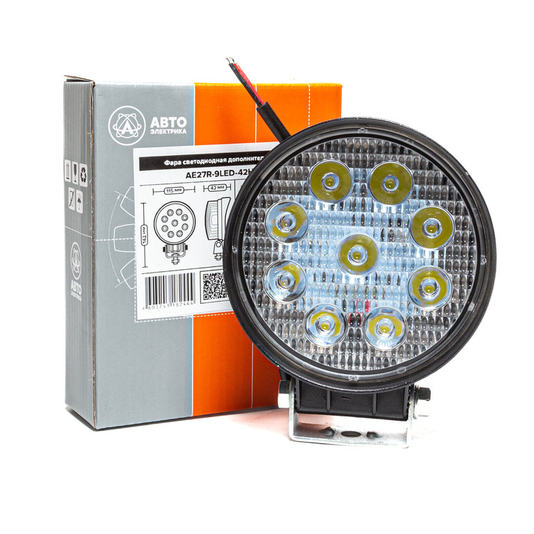 Фара рабочего света круглая 115х142x42мм 27W 9LED (направленный свет) AVTOELECTRICA