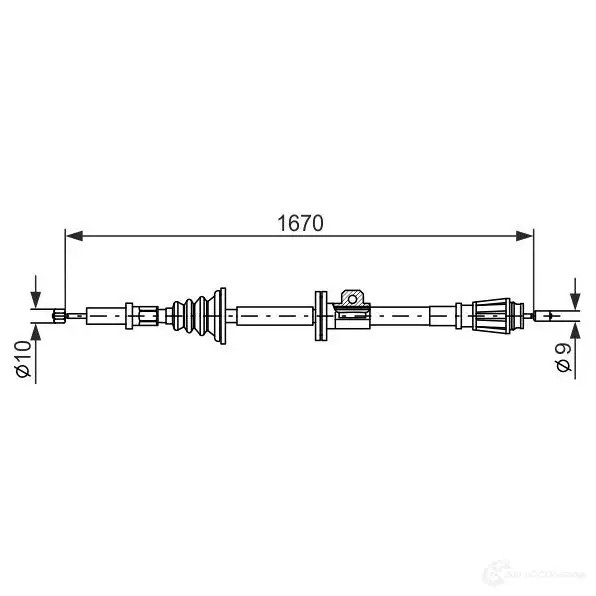 Трос ручника, стояночного тормоза BOSCH 1987477357 BC2 59 E8NN1A 353540