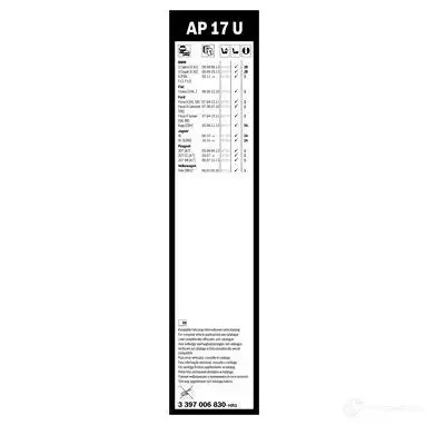 Щетка стеклоочистителя BOSCH AP 17 U 1193517382 3397006830 6G2DVW