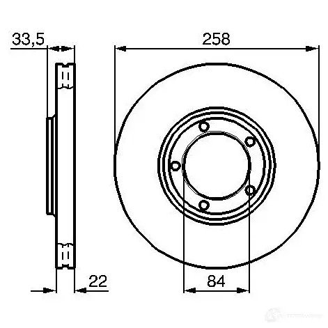 Тормозной диск BOSCH 0986478530 BD453 E1 90 R - 02C0074/0555 338995
