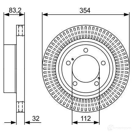 Тормозной диск BOSCH 0986479v50 BD250 0 340684 O32X2R