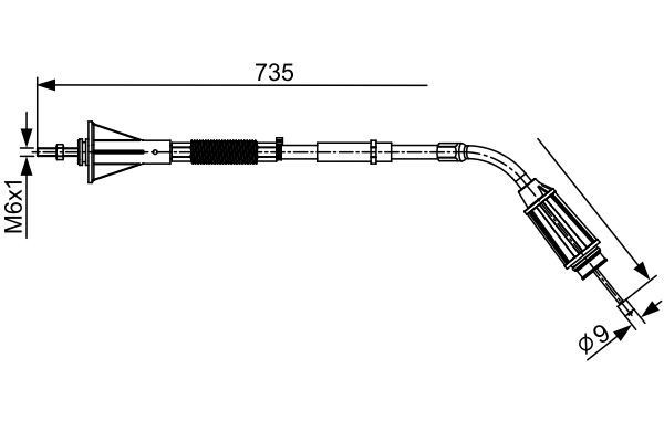Трос ручника Bosch V2U5SPU B C2554 1 987 482 554 355563