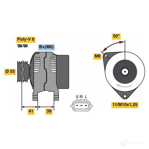 Генератор BOSCH 0986049490 4 949 333190 RMKCX