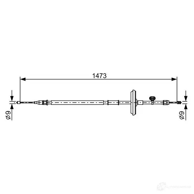 Трос ручника, стояночного тормоза BOSCH XCT8CH 1987482505 355517 B C2505