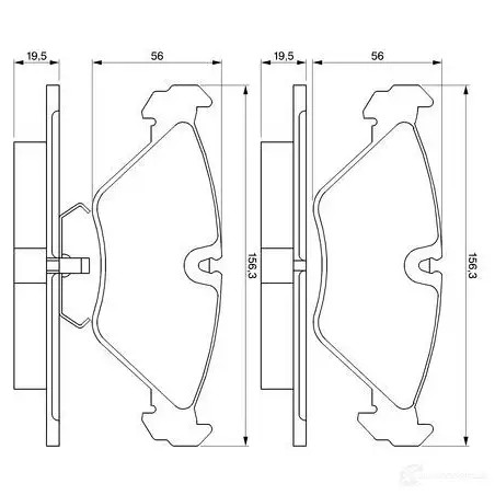 Тормозные колодки, комплект BOSCH 337821 0986461766 21 154 7292D403