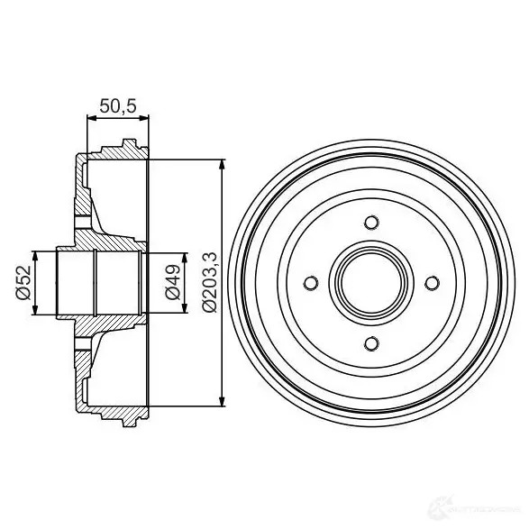 Тормозной барабан BOSCH 338601 0986477205 D B276 TUBQT