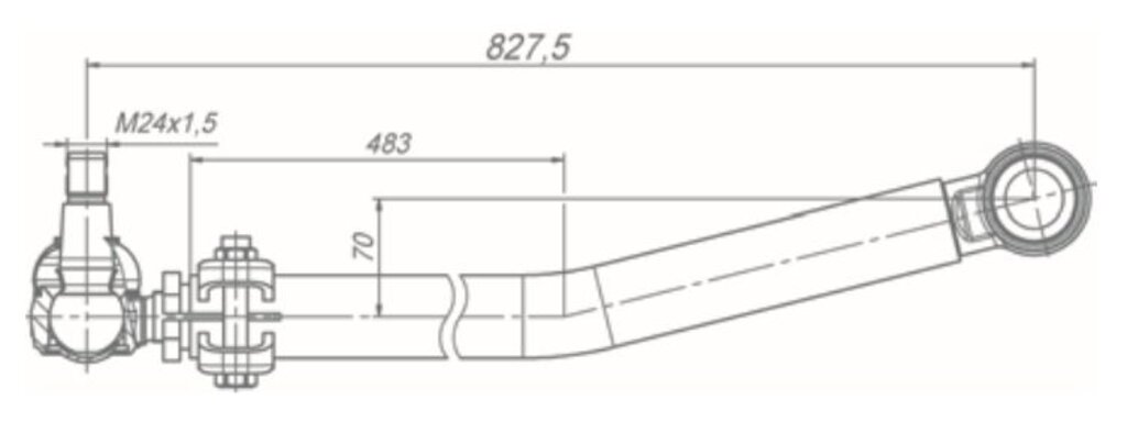 Тяга рулевая КАМАЗ-6522 продольная ROSTAR