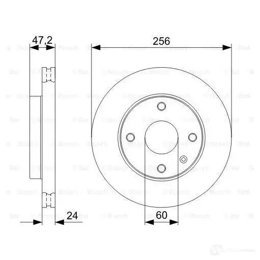 Тормозной диск BOSCH 339580 BD1182 E1 90 R - 02C0074/0141 0986479328