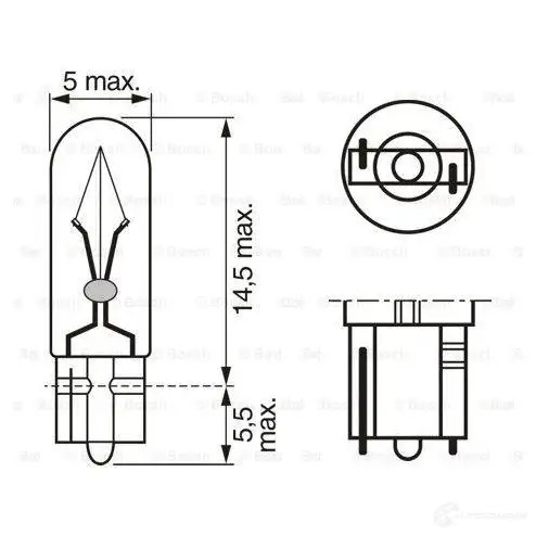 Лампа W2X4.6D 2 Вт 12 В BOSCH 350318 IZ1GI2L 1987302218 12V 2W PURE LIGHT