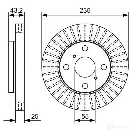 Тормозной диск BOSCH B D2524 1193480156 0986479w10 H30SP