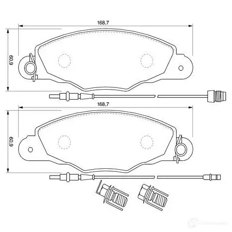 Тормозные колодки, комплект BOSCH 0986424746 BP455 21 988 336425