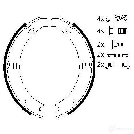 Тормозные колодки ручника, комплект BOSCH MZVYYM 341652 0986487584 B S826