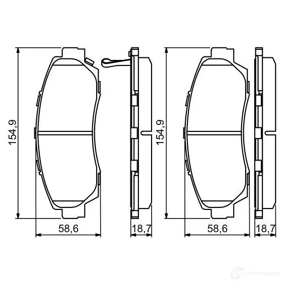 Тормозные колодки, комплект BOSCH 243 42 BP1238 342295 0986494308