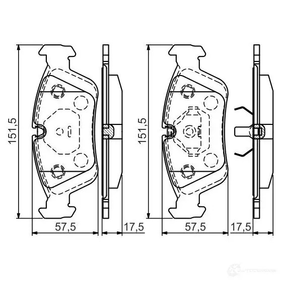 Тормозные колодки, комплект BOSCH 0986495060 BP1475 342631 21643