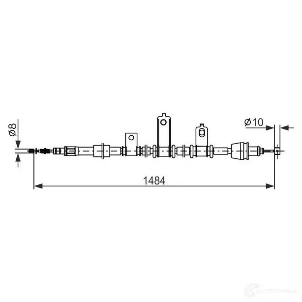 Трос ручника, стояночного тормоза BOSCH 1437241218 CKB0 OO 1987482920