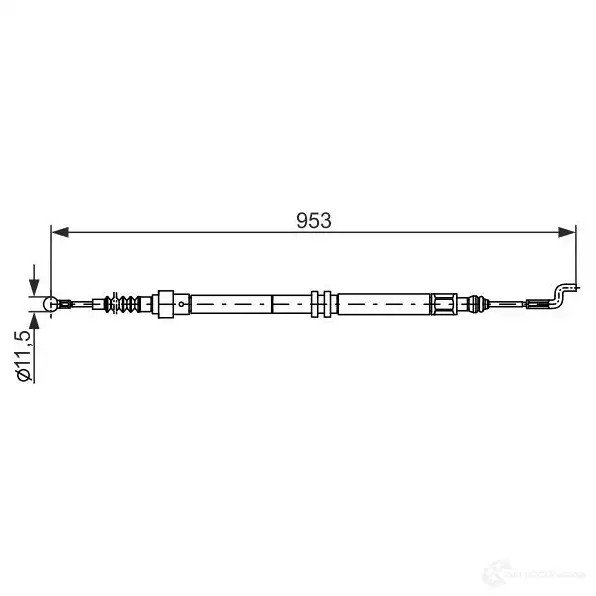 Трос ручника, стояночного тормоза BOSCH 1XMSJR B C569 1987477707 353823