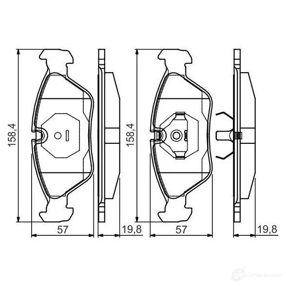 Тормозные колодки, комплект BOSCH 342718 0986495162 20629 BP1461