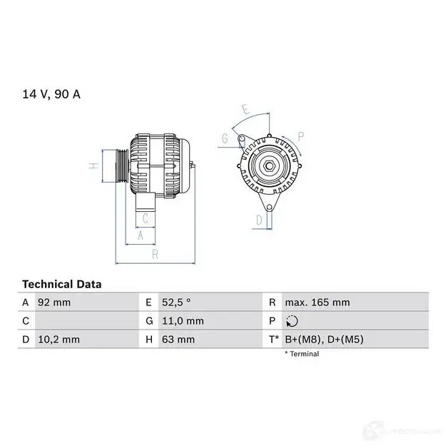 Генератор BOSCH PX7NZ 402 1 332537 0986040210