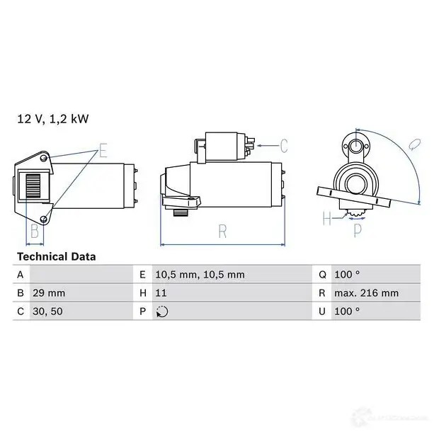 Стартер BOSCH WDCF1C 0986028010 331925 28 01